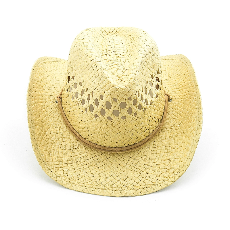 Venta caliente de ropa masculina y femenina sombrero de vaquero de papel oriental cuerdas de barbilla