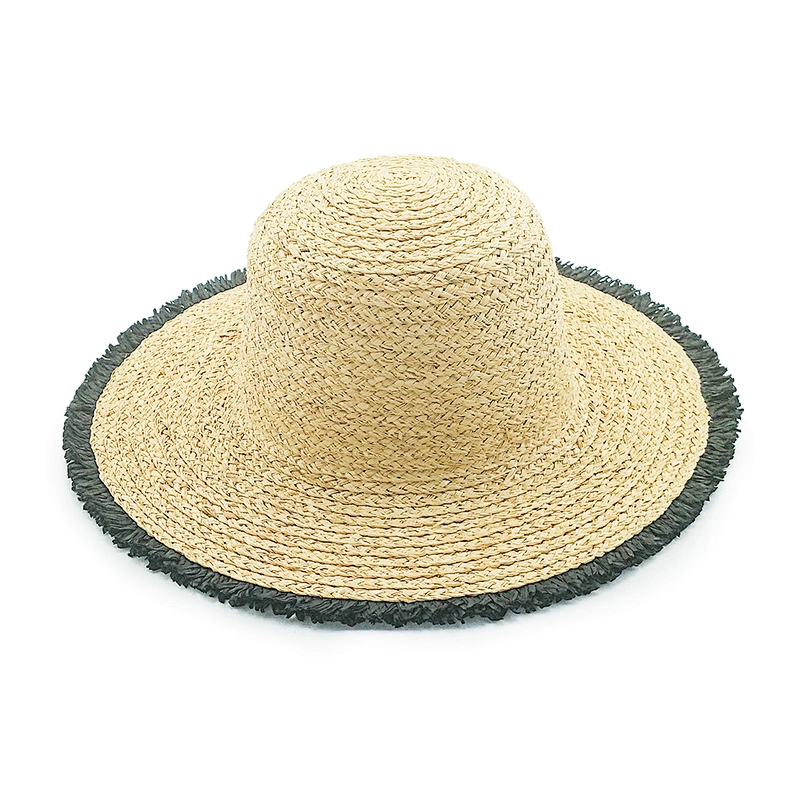 2020 Sombrero de paja de papel de verano popular de alta calidad disquete mujer Sombrero de paja