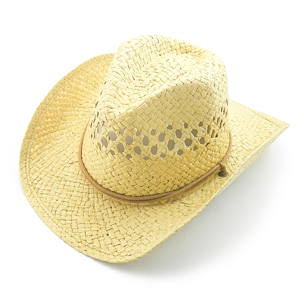 Venta caliente de ropa masculina y femenina sombrero de vaquero de papel oriental cuerdas de barbilla