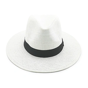 Sombrero de paja de Panamá Sombrero de paja de paja de seda ancha Sombrero de paja impreso