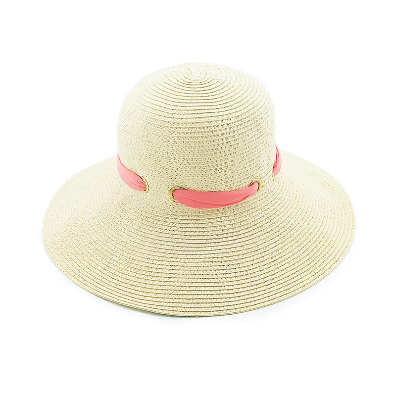 2020 Sombrero de paja de papel de verano popular de alta calidad disquete mujer Sombrero de paja