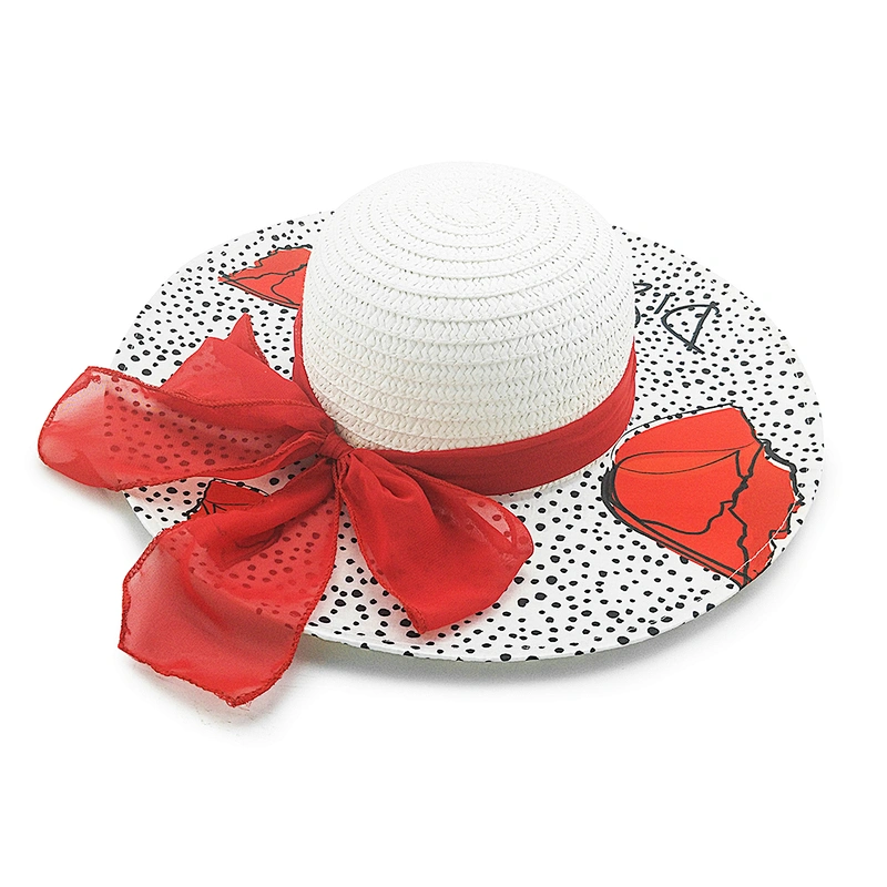 2020 Sombrero de paja de papel de verano popular de alta calidad disquete mujer Sombrero de paja