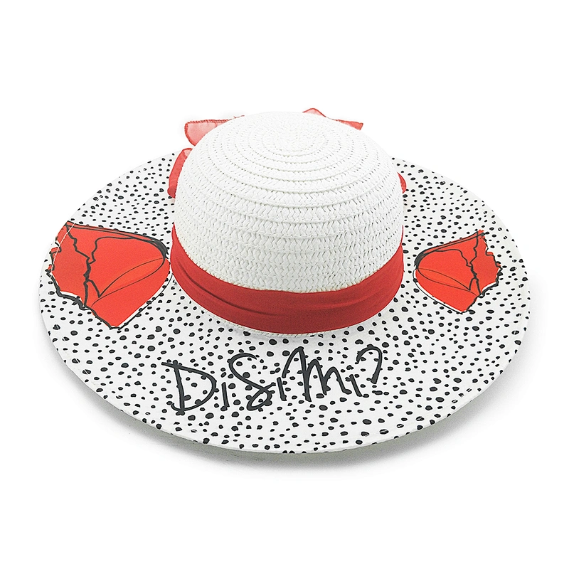 2020 Sombrero de paja de papel de verano popular de alta calidad disquete mujer Sombrero de paja