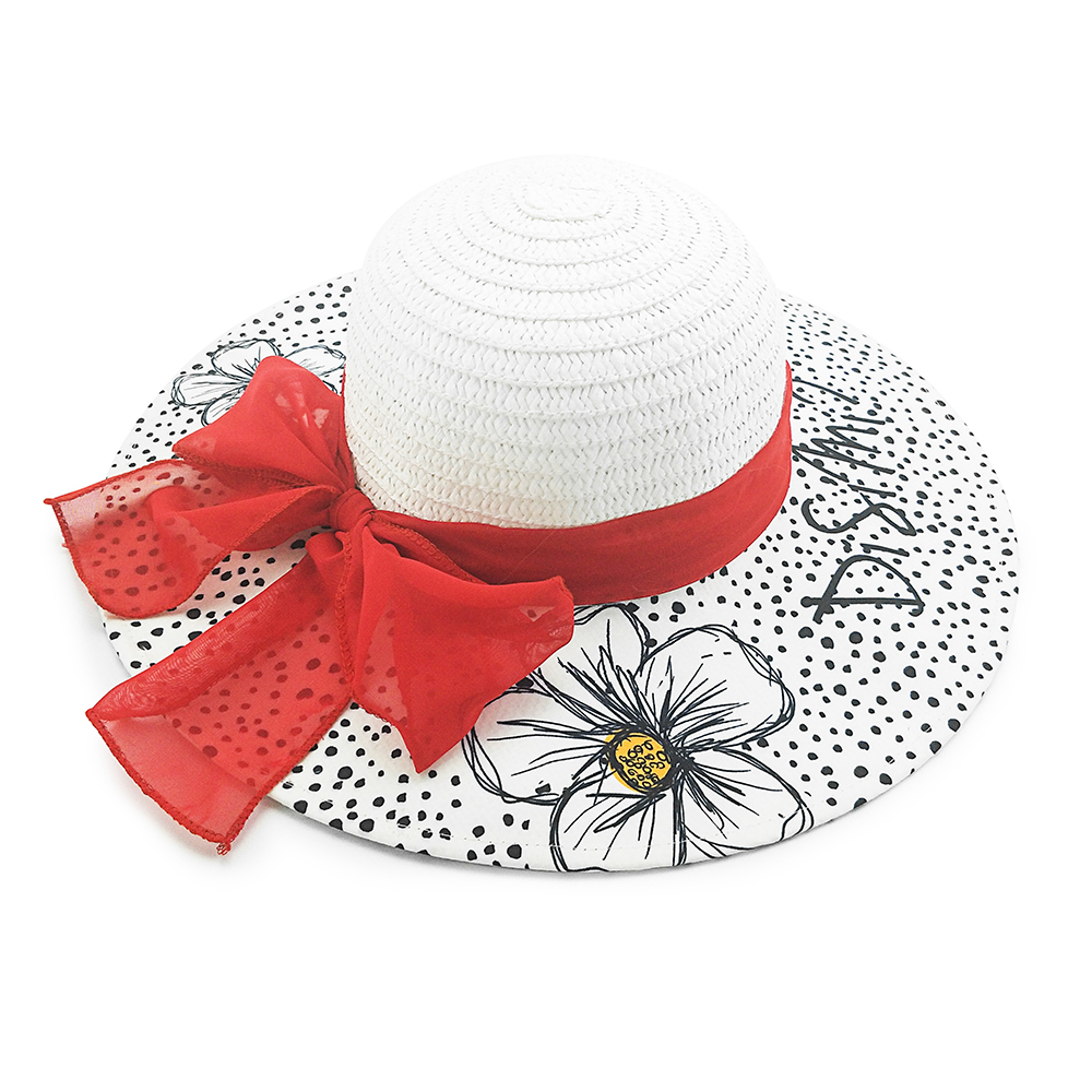 2020 Sombrero de paja de papel de verano popular de alta calidad disquete mujer Sombrero de paja