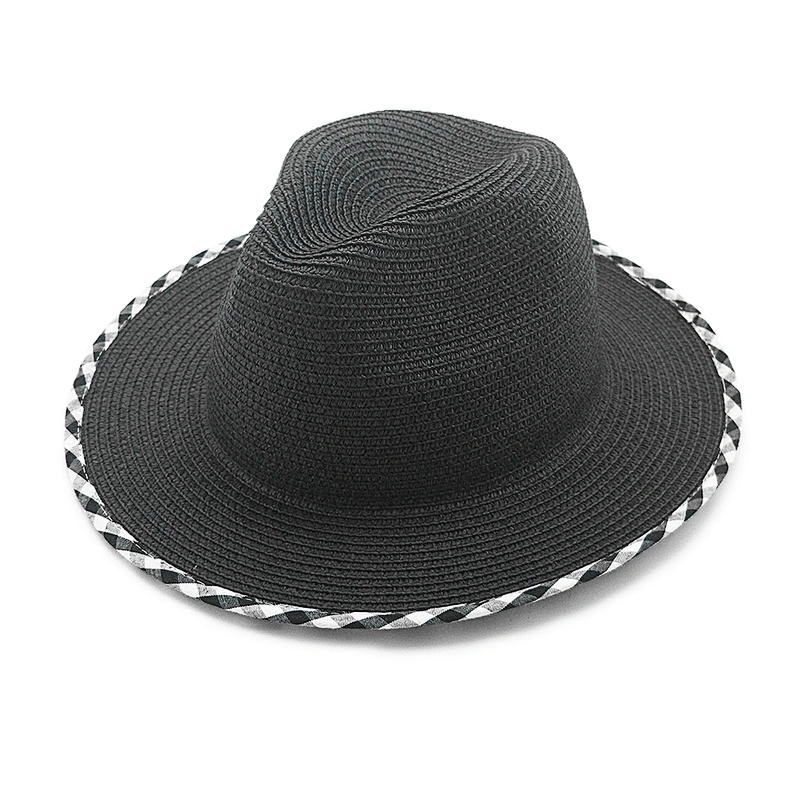 Sombrero de paja masculino y femenino de papel de Panamá de primavera y verano personalizado