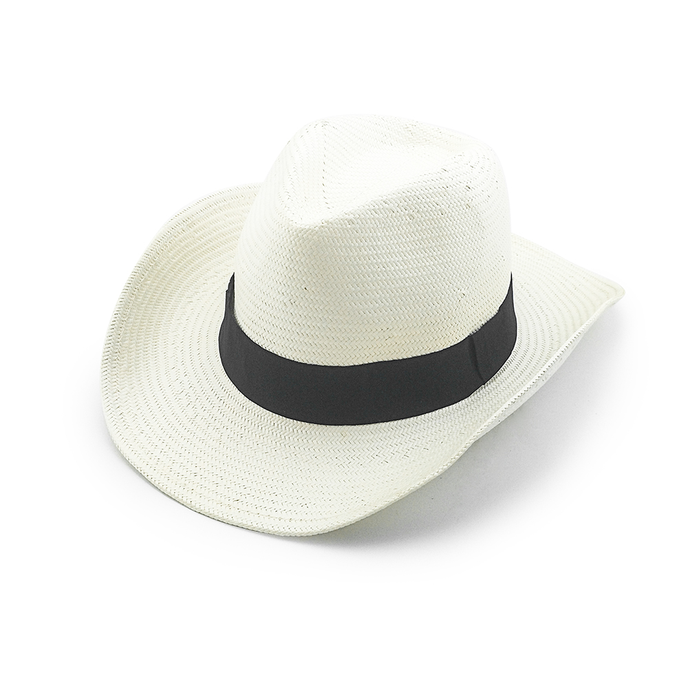 Sombrero de vaquero de papel de alta calidad hecho a mano de 2020 con cinta negra