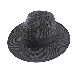 Women straw paper hat summer wide brim Panama women's Beach Sun foldable fedora hat