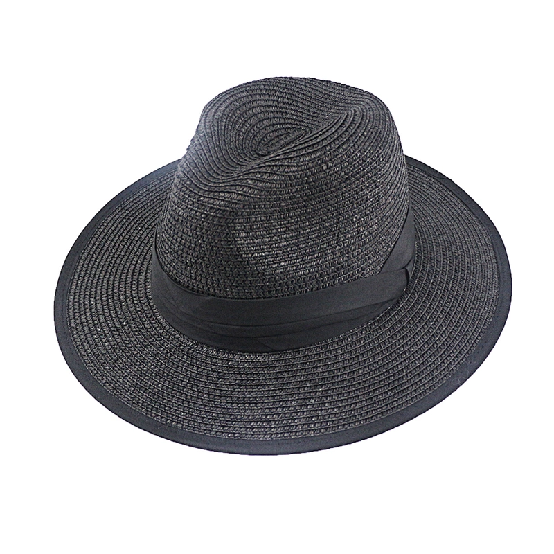 Women straw paper hat summer wide brim Panama women's Beach Sun foldable fedora hat
