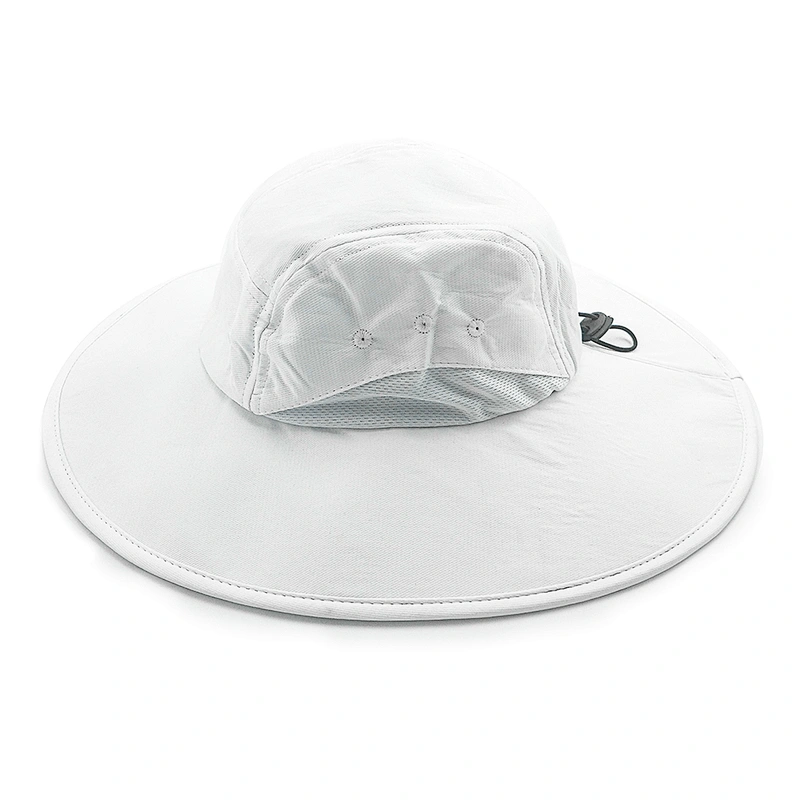 Deportes de moda Impresión de color plegable Logo en blanco Pesca en la selva de verano Sombrero de barril personalizado