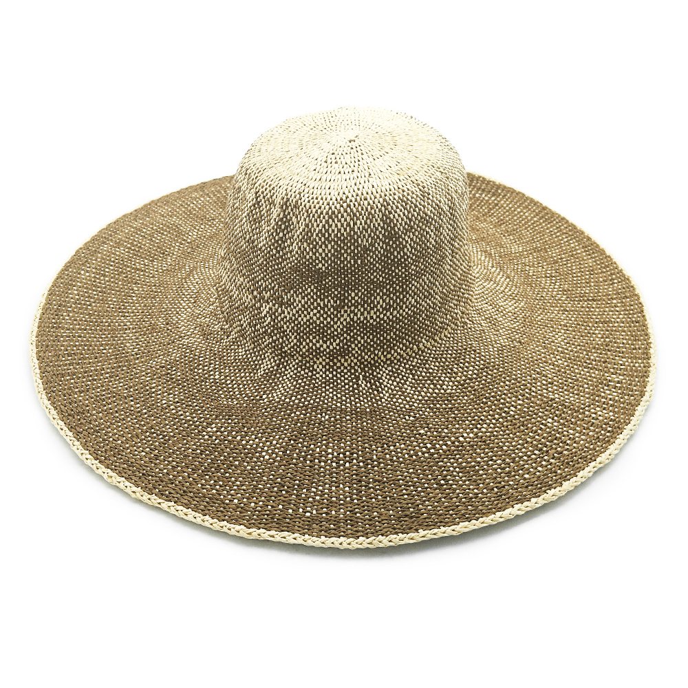 2020 Sombrero de paja de papel de verano popular de alta calidad disquete mujer Sombrero de paja