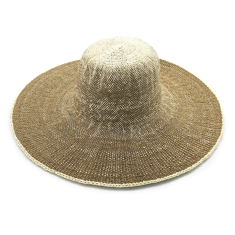 2020 Sombrero de paja de papel de verano popular de alta calidad disquete mujer Sombrero de paja