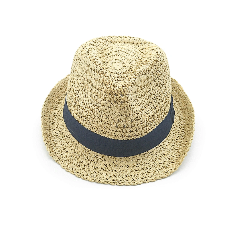2020 new popular fashion high quality summer paper crochet fedora hat