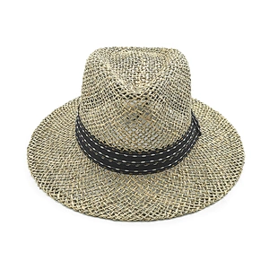 2020 New style seagrass straw panama hat women and men beach sun hat
