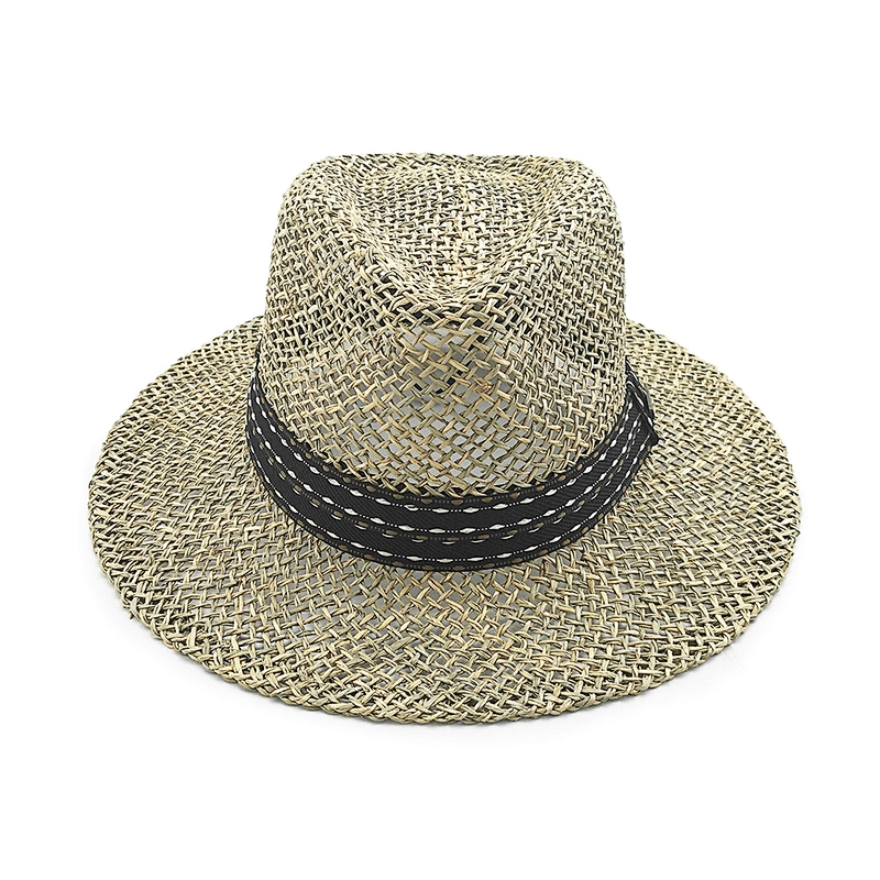 2020 New style seagrass straw panama hat women and men beach sun hat