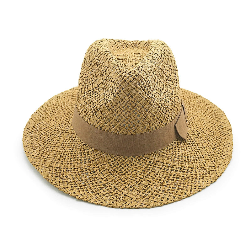 High Quality Paper Straw Hat Panama Cowboy Sun Hat Basic and Fashion Custom Wide Brim Beach Hat