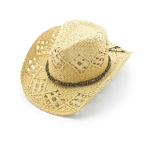 Hot Sale Toty Paper Cowboy Hat Vented Pattern With Beads Strap