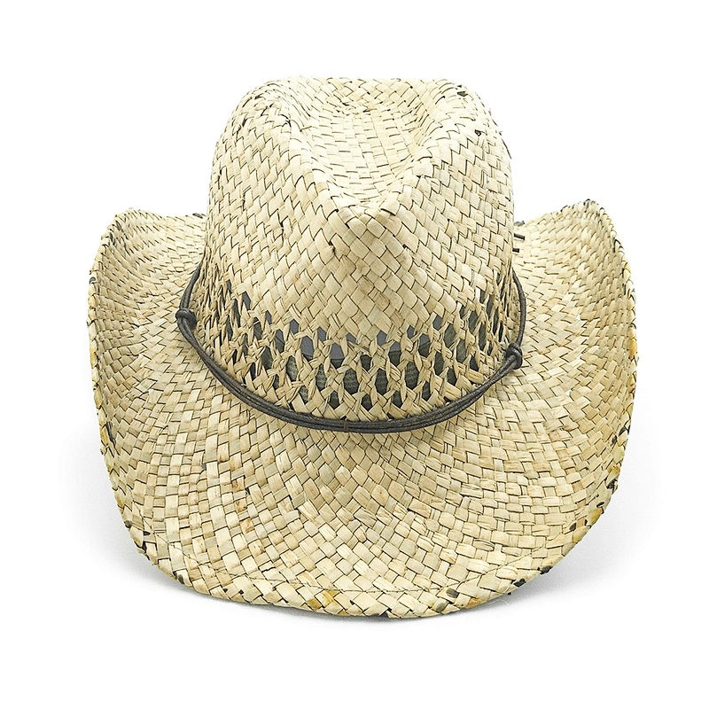 Sombrero de vaquero de hierba natural caliente con cuerda de barbilla