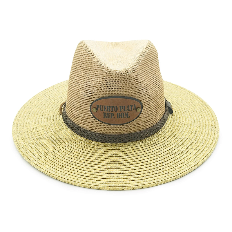 Unisex Paper straw panama summer beach sun hats for women men chapeau hat with custom logo