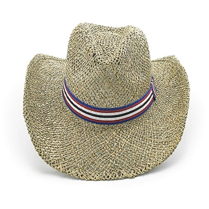 Sombreros de vaquero de algas marinas para hombres y mujeres con cinturones de hombros de colores