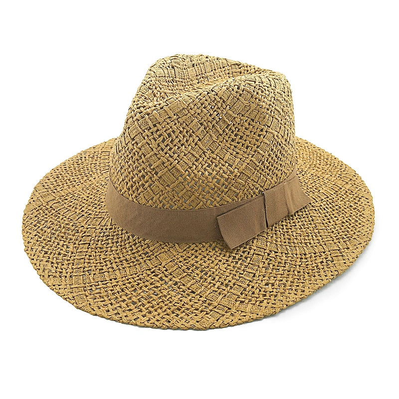 High Quality Paper Straw Hat Panama Cowboy Sun Hat Basic and Fashion Custom Wide Brim Beach Hat