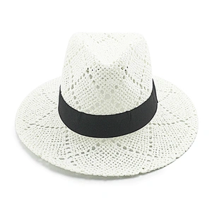 Verano de alta calidad de venta caliente de viaje papel común playa mujer sombrero de paja de Panamá