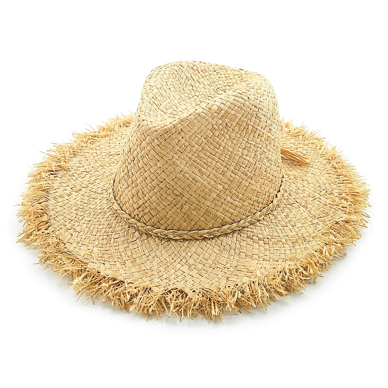 2020 Wholesale fashion women raffia straw beach panama hat