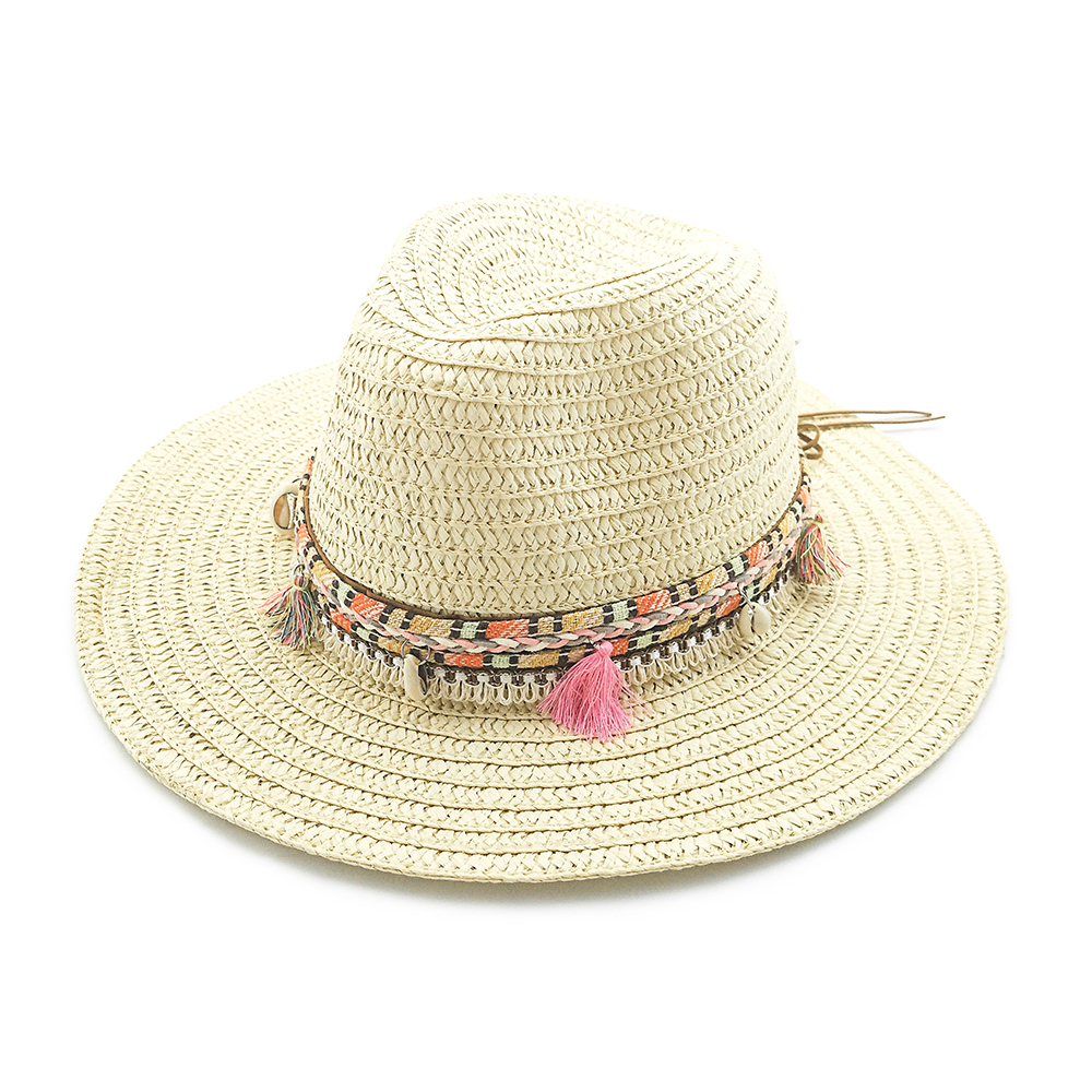 Cheap straw cowboy hat Outdoor Sun beach Hat paper panama straw hat for woman