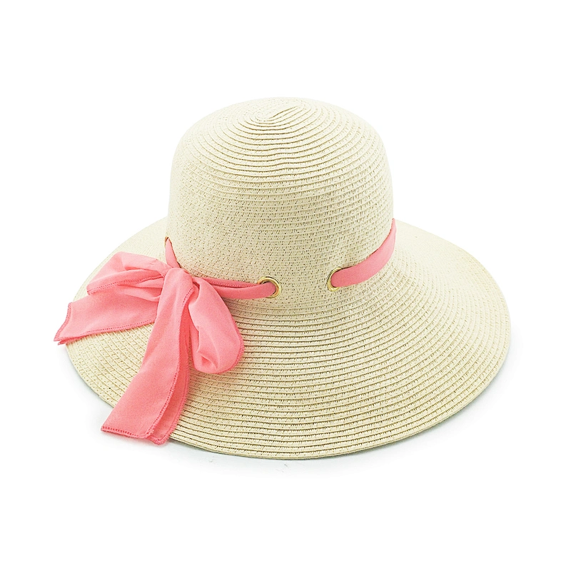 2020 Sombrero de paja de papel de verano popular de alta calidad disquete mujer Sombrero de paja