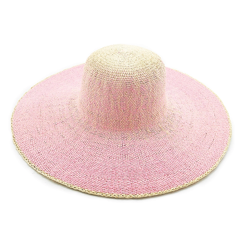 2020 Sombrero de paja de papel de verano popular de alta calidad disquete mujer Sombrero de paja