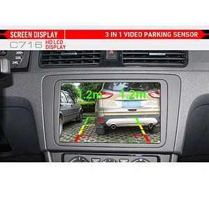 3 in 1 video parking sensor car rear view system for DIY installation