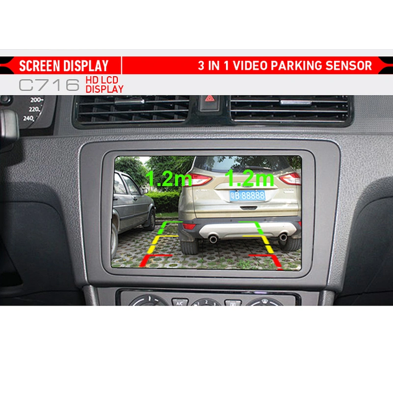 3 in 1 video parking sensor car rear view system for DIY installation