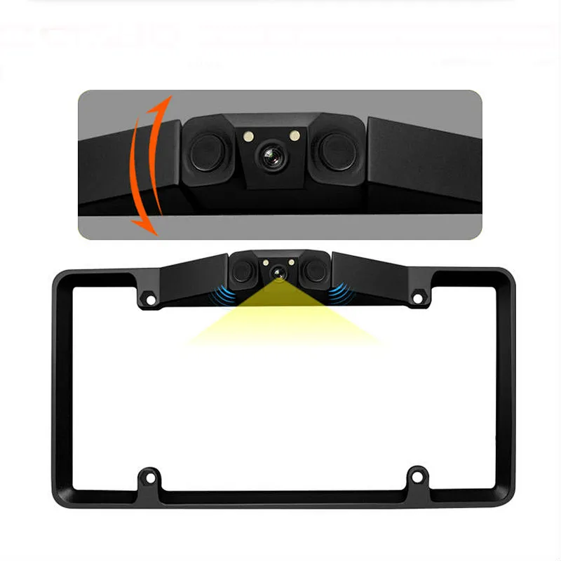 3 in 1 Car Reverse Camera And Parking Sensor American License Plate USA Number License Plate Video Parking Sensor