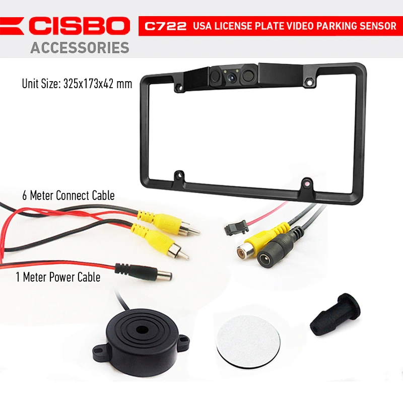 3 in 1 Car Reverse Camera And Parking Sensor American License Plate USA Number License Plate Video Parking Sensor
