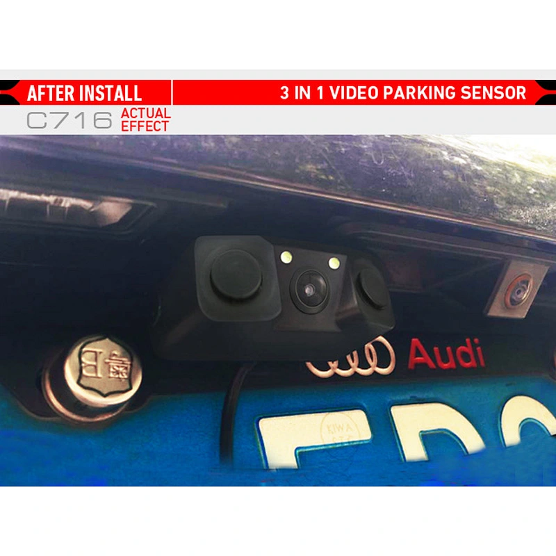 3 in 1 video parking sensor car rear view system for DIY installation