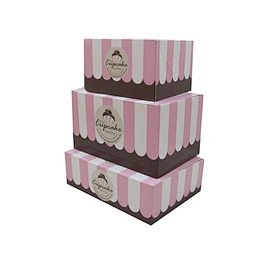 Paper printing pink mini cupcake packaging boxes