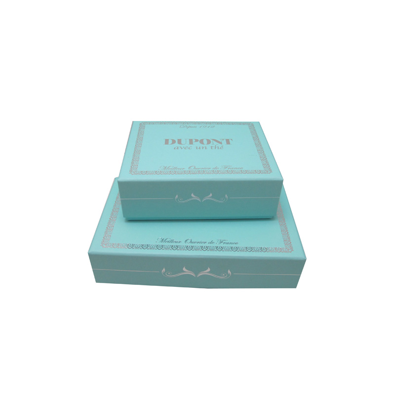 Elegant paper gift box silver logo printing