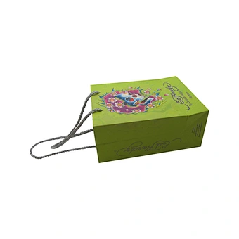 China suppliers green paper shopping gift bag with handle
