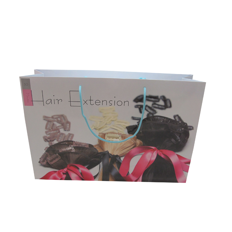 Customized hair extension paper bag packaging for hair