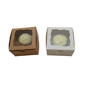 Amazon Hot-sell Custom White Or Brown Kraft Cupcake Box