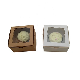 Amazon Hot-sell Custom White Or Brown Kraft Cupcake Box