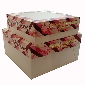 Custom cupcake box packaging with transparent window