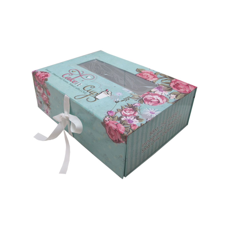 Noble blue cake flower cupcake box wholesale