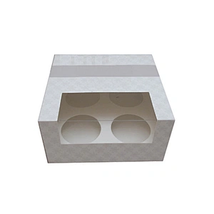 Wholesale custom paper cupcake packaging box with clear window