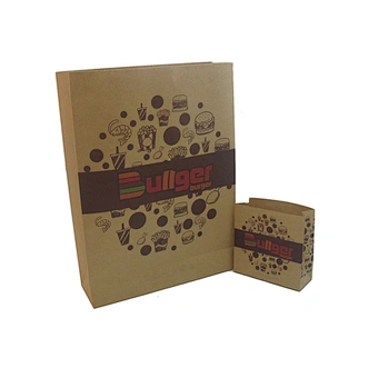 Custom kraft paper bag without handle for burger