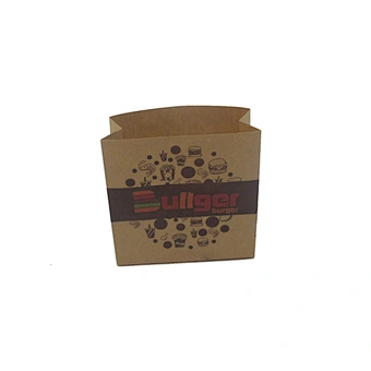 Custom kraft paper bag without handle for burger