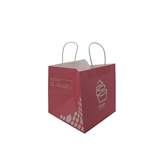 Pink cupcake box and bag