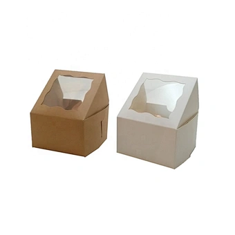 Amazon Hot-sell Custom White Or Brown Kraft Cupcake Box