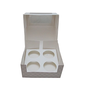 Wholesale custom paper cupcake packaging box with clear window