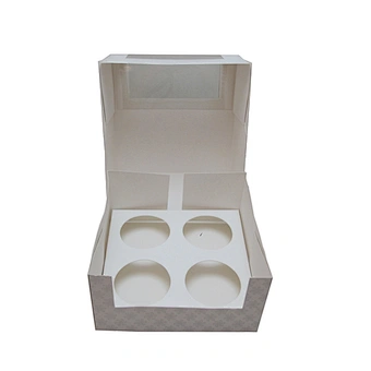 Wholesale custom paper cupcake packaging box with clear window