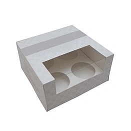 Wholesale custom paper cupcake packaging box with clear window